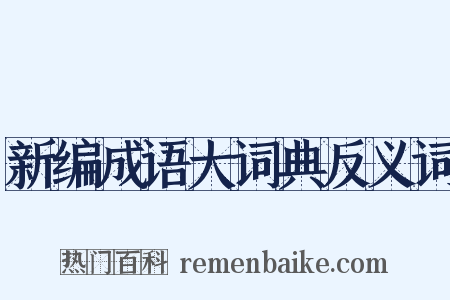 新编成语大词典反义词是什么意思的图片